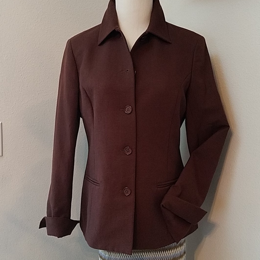 Nice Lined Dk Brown 6 Blazer Jacket